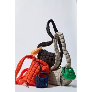 Free People FP Movement Quilted Carryall Bag OS Green Puffer Crossbody Shoulder